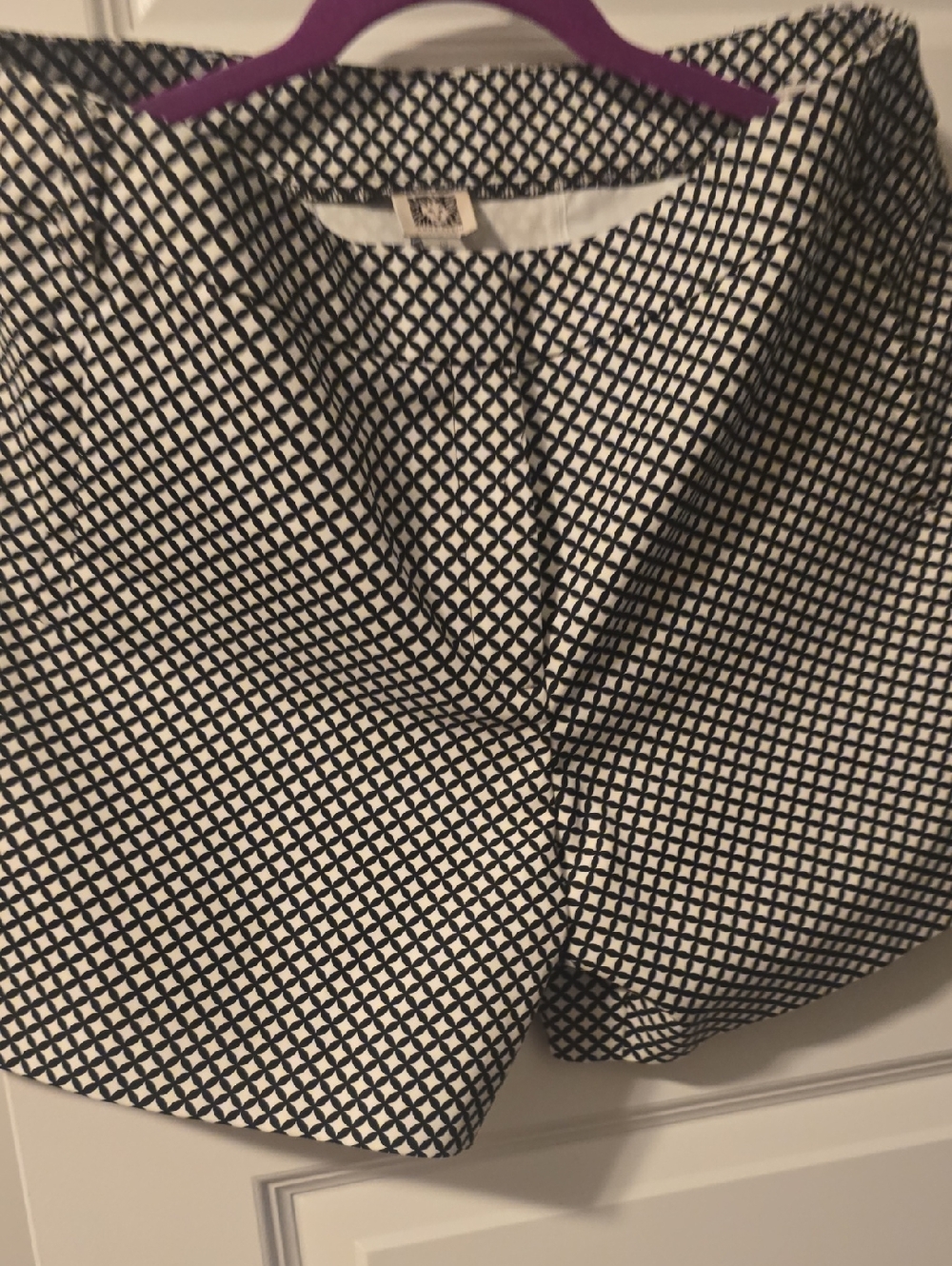 Anne Klein Black and White Geometric Shorts